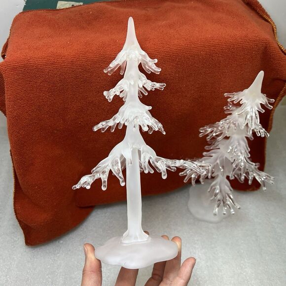 Dept 56 Village Icicle Trees #56722 Set of 3 Village Accessories- RETIRED - Picture 9 of 12
